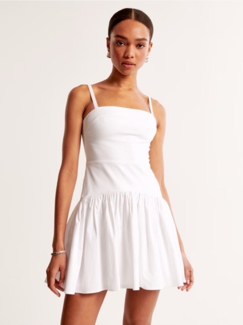 Abercrombie and Fitch White Drop Waist Mini Dress Size XS
